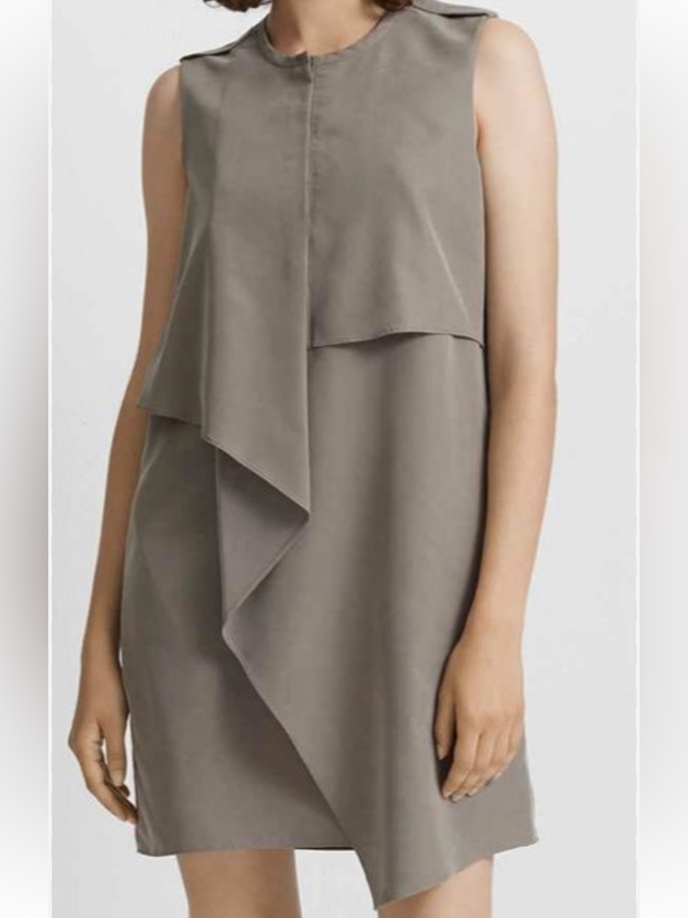Club Monaco Taupe Layered Ruffle Mini Dress Size 6